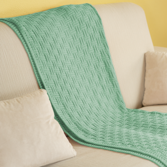 MINT REVERSE KNIT BLANKET