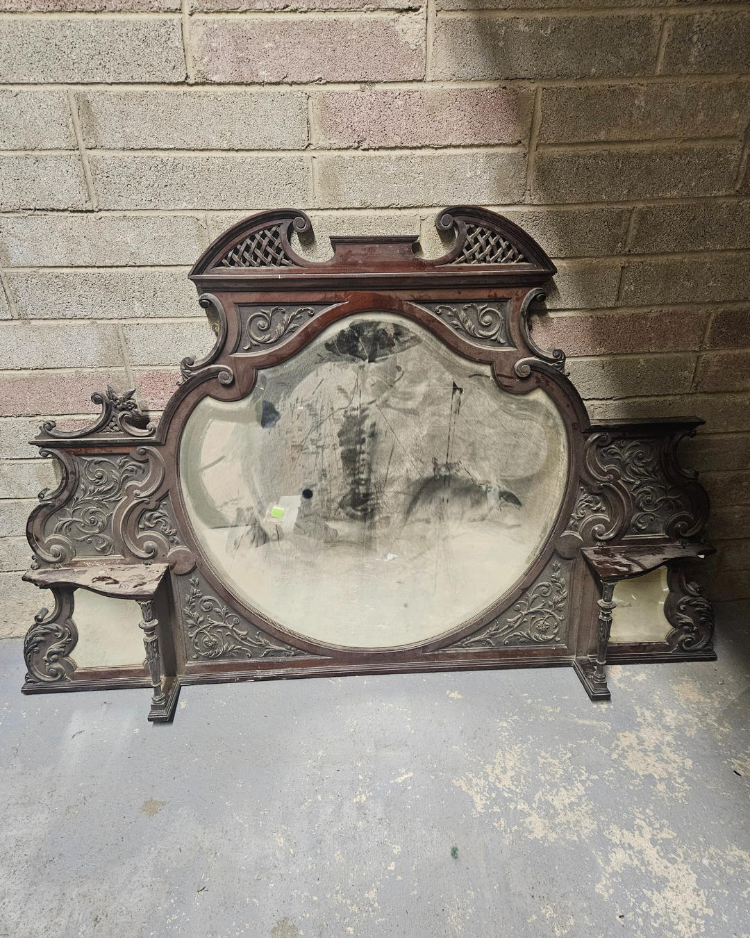 1960's Craved Wooden Mirror