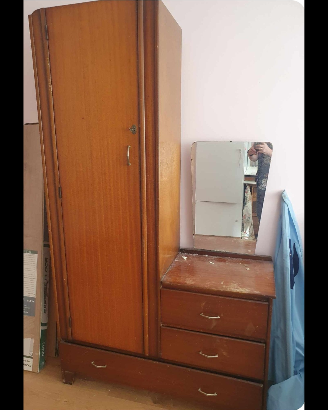 Vintage Wardrobe with Drawers