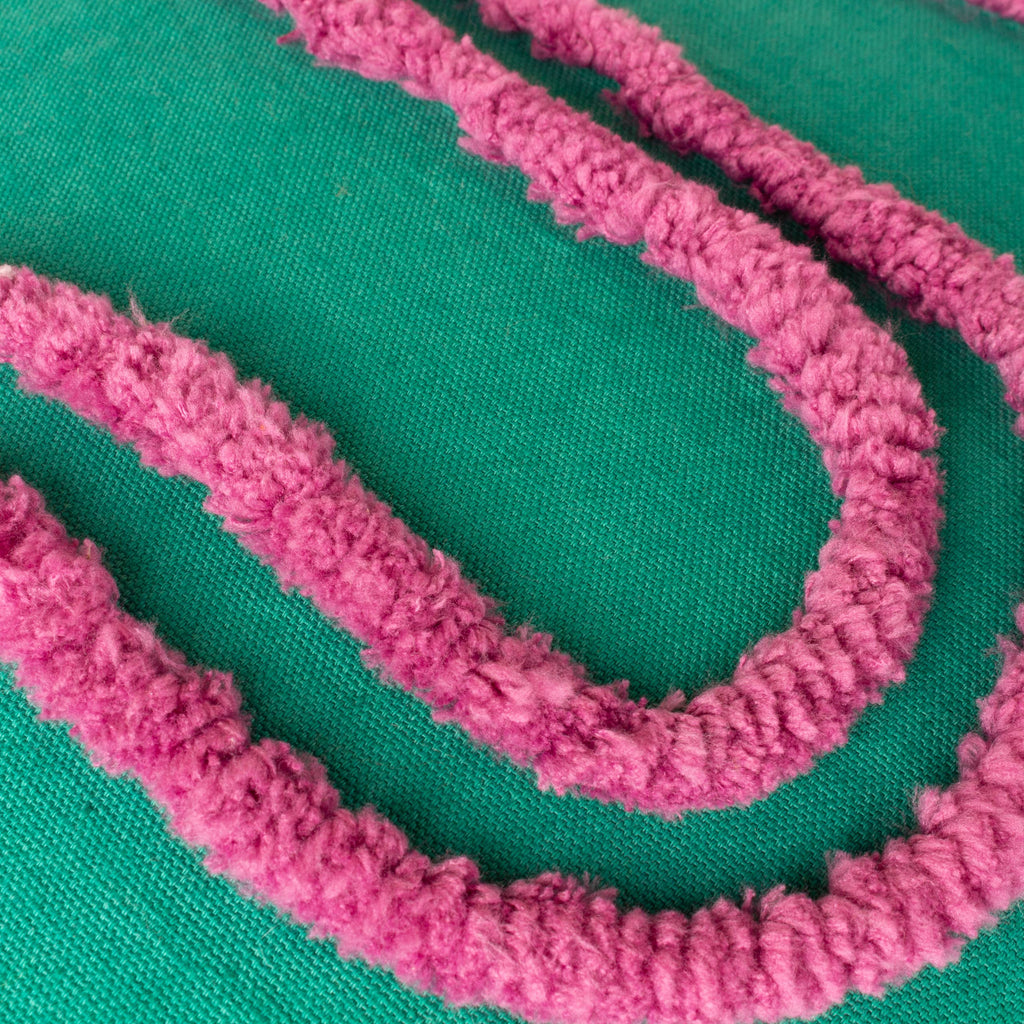 Archie Tufted Cushion Turquoise/Purple