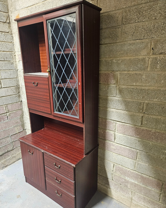 Old Mahogany Cabinet With Glass Door