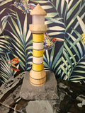 Handcrafted Yellow Wooden Lighthouse