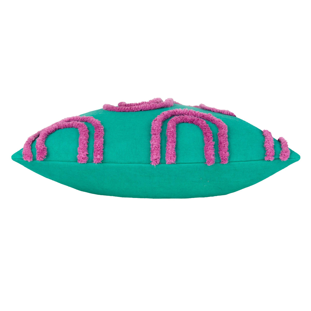 Archie Tufted Cushion Turquoise/Purple