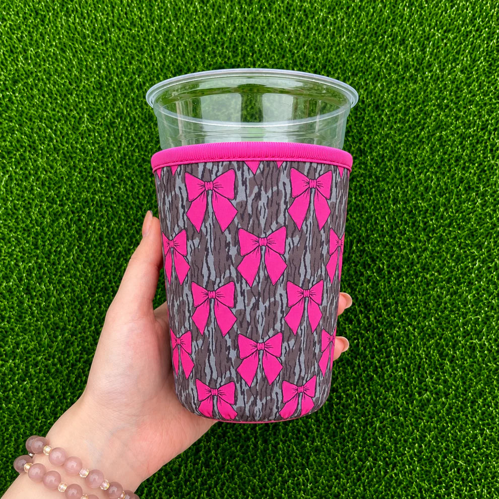 Pink Bows Camo Drink Koozie