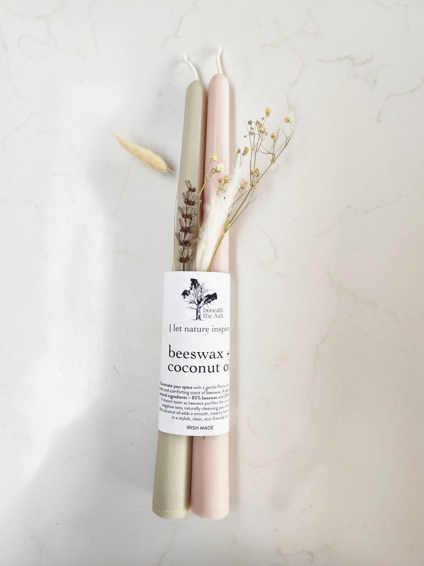 Beeswax + Coconut Taper Candles (Copy)