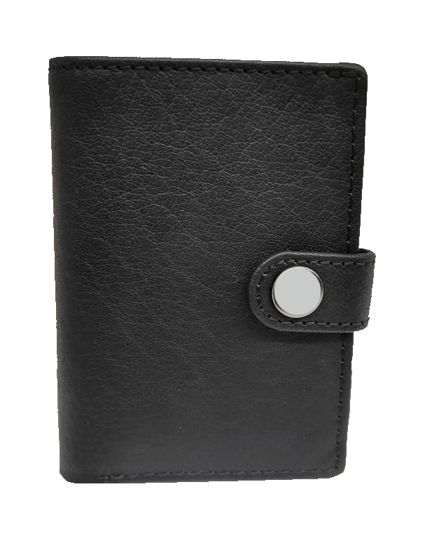 Black Leather RFID Dispensing Card Case