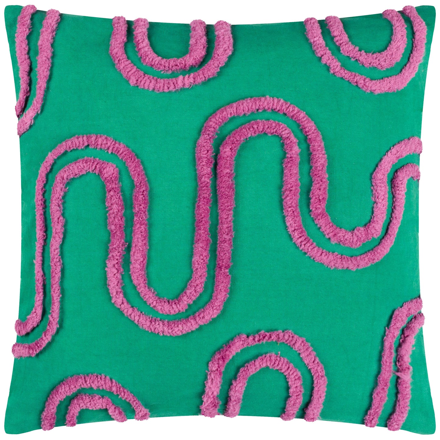 Archie Tufted Cushion Turquoise/Purple